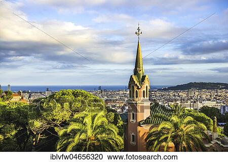 Park Güell with a view of the city, by architect Antoni Gaudi, Barcelona, Catalonia, Spain, Europe View Large Photo Image Stock Image - Park Güell with a view of the city, by architect Antoni Gaudi, Barcelona, Catalonia, Spain, Europe. Fotosearch