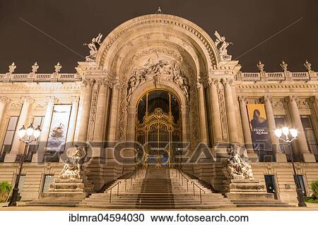 Petit Palais, Municipal Museum of Fine Arts, Musée des Beaux-Arts de la Ville de Paris, Main entrance, by night, Paris, France, Europe View Large Photo Image Stock Image - Petit Palais, Municipal Museum of Fine Arts, Musée des Beaux-Arts de la Ville de Paris, Main entrance, by night, Paris, France, Europe. Fotosearch