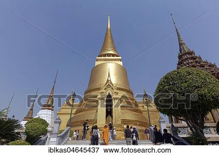 Phra Siratana Chedi, gilded, reliquary shrine, Wat Phra Kaeo, Great Palace, Ko Ratanakosin, Bangkok, Thailand, Asia View Large Photo Image Stock Photo - Phra Siratana Chedi, gilded, reliquary shrine, Wat Phra Kaeo, Great Palace, Ko Ratanakosin, Bangkok, Thailand, Asia. Fotosearch