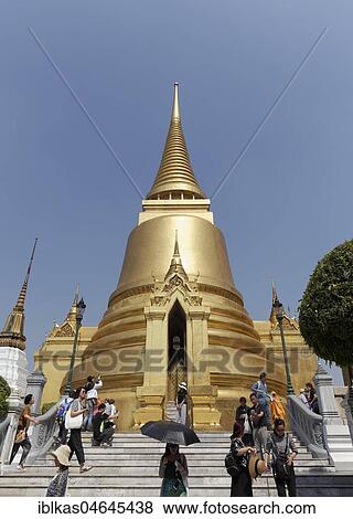 Phra Siratana Chedi, gilded, reliquary shrine, Wat Phra Kaeo, Great Palace, Ko Ratanakosin, Bangkok, Thailand, Asia View Large Photo Image Stock Photo - Phra Siratana Chedi, gilded, reliquary shrine, Wat Phra Kaeo, Great Palace, Ko Ratanakosin, Bangkok, Thailand, Asia. Fotosearch
