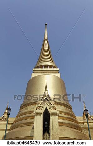 Stock Photo - Phra Siratana Chedi, gilded, reliquary shrine, Wat Phra Kaeo, Great Palace, Ko Ratanakosin, Bangkok, Thailand, Asia. Fotosearch