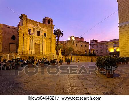 Piazza Bellini in the dusk, rear church of San Cataldo, Palermo, Sicily, Italy, Europe View Large Photo Image Stock Photo - Piazza Bellini in the dusk, rear church of San Cataldo, Palermo, Sicily, Italy, Europe. Fotosearch