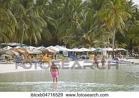 Stock Photo - Playa Boca Chica, Palm Beach, Boca Chica, Province of Santo Domingo, Dominican Republic, Central America. Fotosearch