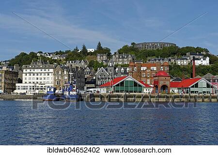 Port and city centre with McCaig's Tower, Oban, Argyll and Bute, Scotland, Great Britain View Large Photo Image Stock Image - Port and city centre with McCaig's Tower, Oban, Argyll and Bute, Scotland, Great Britain. Fotosearch
