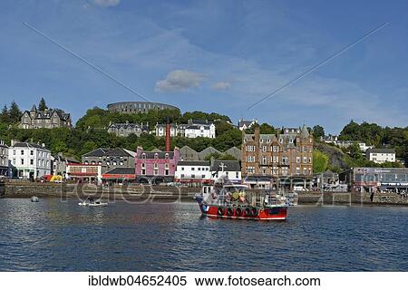 Port and city centre with McCaig's Tower, Oban, Argyll and Bute, Scotland, Great Britain View Large Photo Image Stock Photography - Port and city centre with McCaig's Tower, Oban, Argyll and Bute, Scotland, Great Britain. Fotosearch