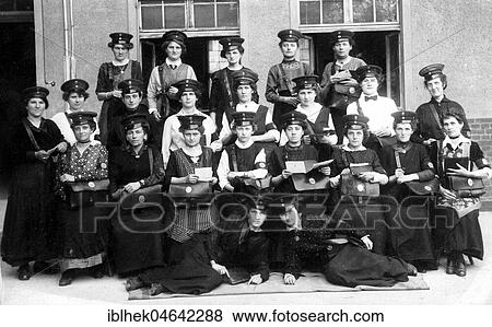 Postwomen, group portrait, 1930s, Germany, Europe View Large Photo Image Stock Photo - Postwomen, group portrait, 1930s, Germany, Europe. Fotosearch