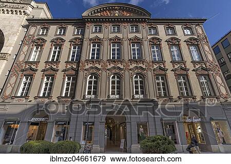 Preysing-Palais, Rococo Palais, built 1723-1728, Old Town, Munich, Upper Bavaria, Bavaria, Germany, Europe View Large Photo Image Stock Photo - Preysing-Palais, Rococo Palais, built 1723-1728, Old Town, Munich, Upper Bavaria, Bavaria, Germany, Europe. Fotosearch