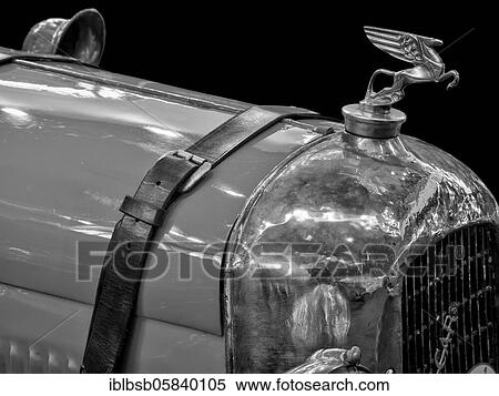 Radiator mascot from classic car Amilcar CGS, in black and white View Large Photo Image Stock Photography - Radiator mascot from classic car Amilcar CGS, in black and white. Fotosearch
