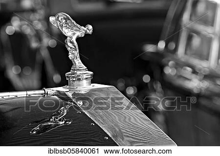 Radiator mascot Spirit of Ecstasy or Emily from oldtimer Rolls-Royce, in black and white View Large Photo Image Stock Image - Radiator mascot Spirit of Ecstasy or Emily from oldtimer Rolls-Royce, in black and white. Fotosearch