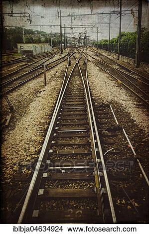 Railway tracks, France, Europe View Large Photo Image Picture - Railway tracks, France, Europe. Fotosearch