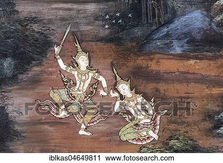 Rama and Sita, scene from Ramakia, wall painting in Wat Phra Kaeo, Buddhist temple complex, Ko Ratanakosin, Bangkok, Thailand, Asia View Large Photo Image Stock Image - Rama and Sita, scene from Ramakia, wall painting in Wat Phra Kaeo, Buddhist temple complex, Ko Ratanakosin, Bangkok, Thailand, Asia. Fotosearch
