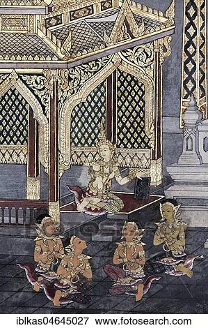 Rama's bride Sita, wall painting, scene from Ramakia, Wat Phra Kaeo, Ko Ratanakosin, Bangkok, Thailand, Asia View Large Photo Image Stock Photo - Rama's bride Sita, wall painting, scene from Ramakia, Wat Phra Kaeo, Ko Ratanakosin, Bangkok, Thailand, Asia. Fotosearch