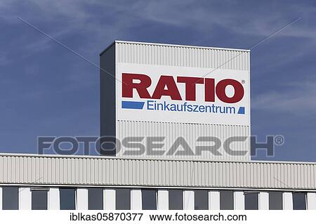RATIO Shopping Centre Ratingen, logo on building, North Rhine-Westphalia, Germany, Europe View Large Photo Image Stock Photo - RATIO Shopping Centre Ratingen, logo on building, North Rhine-Westphalia, Germany, Europe. Fotosearch