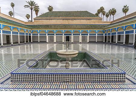 Rear courtyard of the palace of Bahia Palace, Marrakech, Morocco, Africa View Large Photo Image Stock Photo - Rear courtyard of the palace of Bahia Palace, Marrakech, Morocco, Africa. Fotosearch