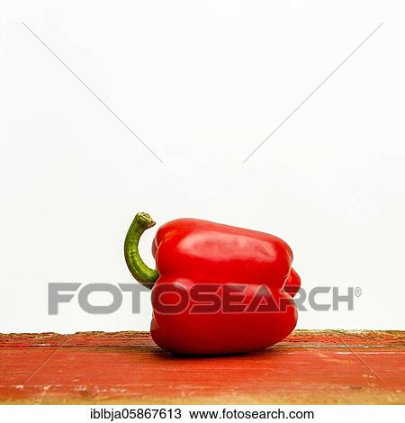 Stock Image - Red bell pepper, studio shot, France, Europe. Fotosearch