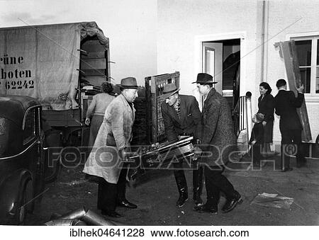 Stock Photo - Refugees from the Soviet Zone, 1950s, Berlin, Germany, Europe. Fotosearch