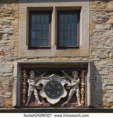 Stock Photo - Relief, Stadtwaage, Markt, Altstadt, Osnabruck, Niedersachsen, Deutschland, Europa. Fotosearch