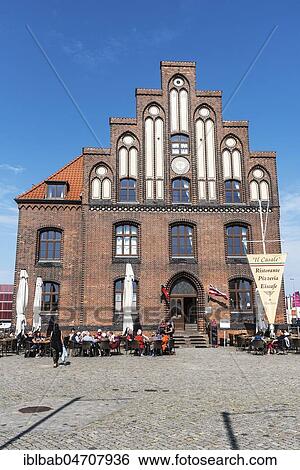 Restaurant, old customs house, historic building, old harbour, Wismar, Mecklenburg-Western Pomerania, Germany, Europe View Large Photo Image Stock Photograph - Restaurant, old customs house, historic building, old harbour, Wismar, Mecklenburg-Western Pomerania, Germany, Europe. Fotosearch
