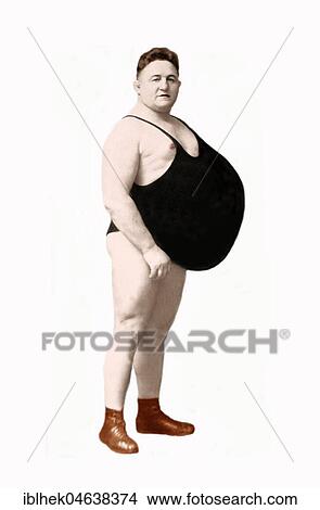 Picture - Ringer with big belly, digitally processed, ca. 1926, 1920s, exact place unknown, Germany, Europe. Fotosearch