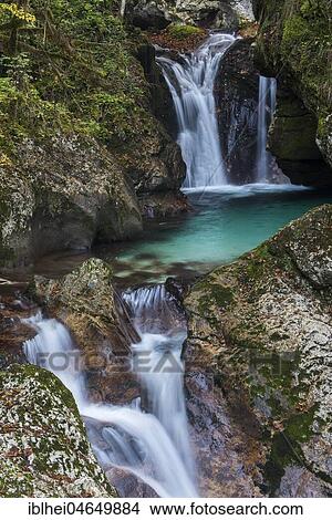 Picture - River course of the Lepenica river, Lepenica, Slovenia, Europe. Fotosearch