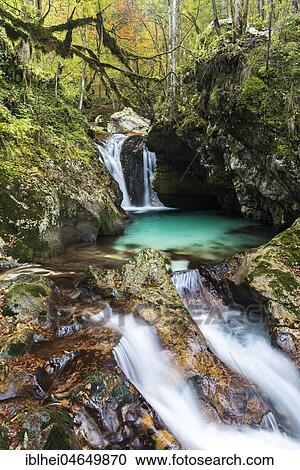 Stock Image - River course of the Lepenica river, Lepenica, Slovenia, Europe. Fotosearch