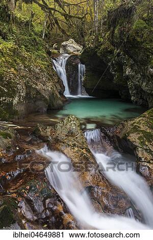 Stock Image - River course of the Lepenica river, Lepenica, Slovenia, Europe. Fotosearch