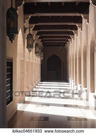 Riwaq, Arcade with light and shadow play, Great Sultan Qaboos Mosque, Muscat, Oman, Asia View Large Photo Image Stock Image - Riwaq, Arcade with light and shadow play, Great Sultan Qaboos Mosque, Muscat, Oman, Asia. Fotosearch