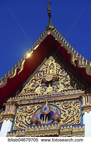 Stock Photography - Roof decorations and pagodas of Wat Chalong, largest temple on Phuket, Thailand, Asia. Fotosearch