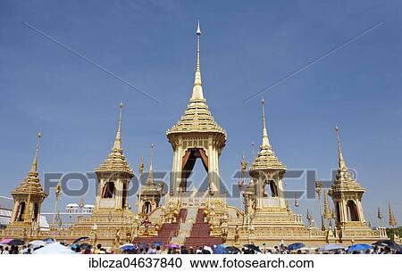 Stock Image - Royal Crematorium for King Bhumibol Adulyadej, Bangkok, Thailand, Asia. Fotosearch