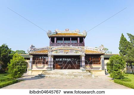 Stock Photo - Royal reading room, Imperial Palace of Hoang Thanh, citadel, Hue, Provinz Thua Thien-Hue, Vietnam, Asia. Fotosearch