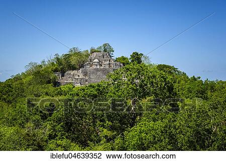Stock Image - Ruins, ancient city, Mayan city of Calakmul, excavation site, Calakmul Biosphere Reserve, Campeche, Mexico, Central America. Fotosearch