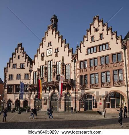 Stock Photo - Römer, City Hall, former patrician houses, Römerberg, Frankfurt am Main, Hesse, Germany, Europe. Fotosearch