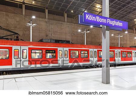 Stock Photograph - S-Bahn station Deutsche Bahn at Cologne Bonn Airport (CGN), Cologne, Germany, Europe. Fotosearch