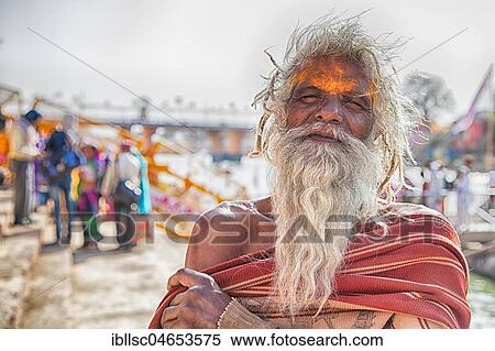 Sadhu during Hindu festival Kumbh Mela, Portrait, Ujjain, India, Asia View Large Photo Image Stock Photography - Sadhu during Hindu festival Kumbh Mela, Portrait, Ujjain, India, Asia. Fotosearch