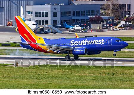 San Jose, United States, April 10, 2019: A Southwest Airlines Boeing 737-700 aircraft with registration mark N7723E at San Jose (SJC) Airport in the United States, North America View Large Photo Image Stock Image - San Jose, United States, April 10, 2019: A Southwest Airlines Boeing 737-700 aircraft with registration mark N7723E at San Jose (SJC) Airport in the United States, North America. Fotosearch