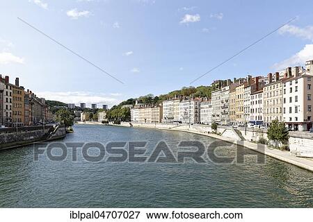 Saone, Lyon, Auvergne-Rhône-Alpes, France, Europe View Large Photo Image Stock Photo - Saone, Lyon, Auvergne-Rhône-Alpes, France, Europe. Fotosearch