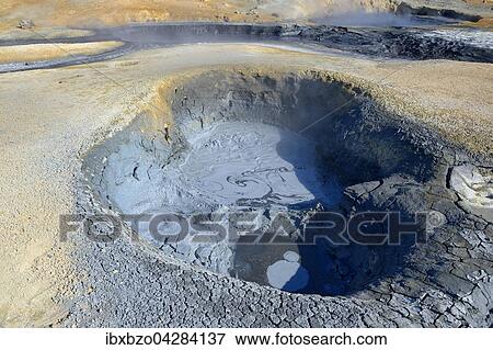 Stock Photo - Schlammtopf am Hverarond, Namafjall, Myvatn-Gebiet, Island, Europa. Fotosearch