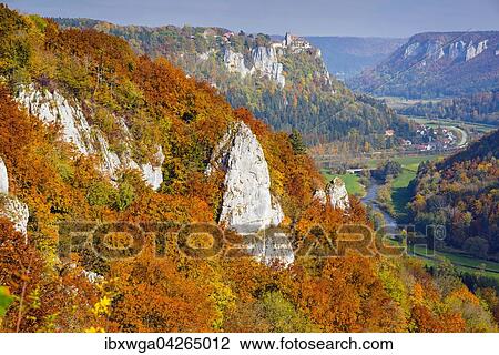 Stock Image - Schloss Werenwag, Naturpark Obere Donau, Schwabische Alb, Baden-Wurttemberg, Deutschland, Europa. Fotosearch