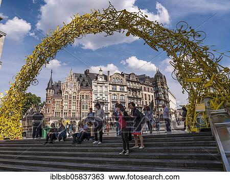 Sculpture bicycles at Mont des Arts, Brussels, Belgium, Europe View Large Photo Image Stock Image - Sculpture bicycles at Mont des Arts, Brussels, Belgium, Europe. Fotosearch