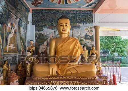 Seated Buddha statue at Wat Preah Prohm Rath temple, Siem Reap, Cambodia, Asia View Large Photo Image Stock Photograph - Seated Buddha statue at Wat Preah Prohm Rath temple, Siem Reap, Cambodia, Asia. Fotosearch