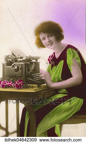 Secretary at the typewriter, 1910s, Germany, Europe View Large Photo Image Stock Photo - Secretary at the typewriter, 1910s, Germany, Europe. Fotosearch