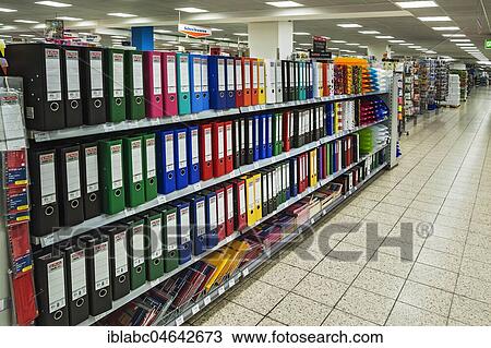 Shelf with office supplies in a supermarket, Germany, Europe View Large Photo Image Stock Image - Shelf with office supplies in a supermarket, Germany, Europe. Fotosearch
