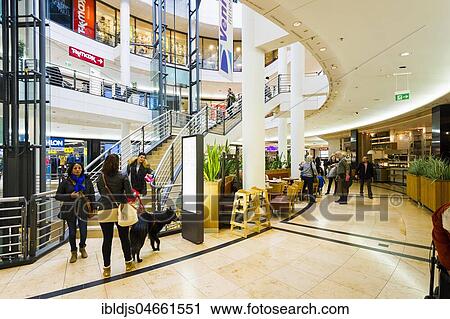 Stock Image - Shopping Center Post Galerie, Karlsruhe, Baden-Württemberg, Germany, Europe. Fotosearch