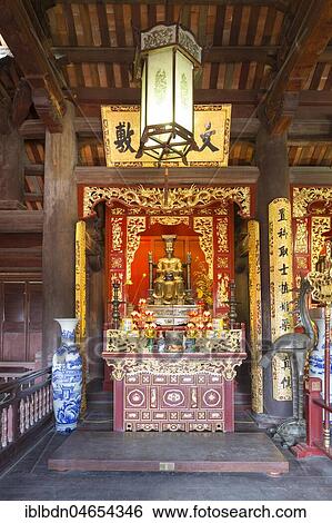 Stock Photograph - Shrine dedicated to an emperor of the Ly dinasty, temple of literature, Quoc Tu Giam, Hanoi, Vietnam, Asia. Fotosearch