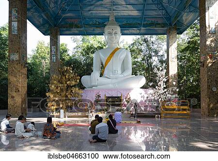 Stock Image - Sitting Buddha in Wat Pa Thamma Utthayan, Khon Kaen, Isan, Thailand, Asia. Fotosearch
