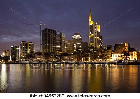 Skyline, Business District, Main, Blue Hour, Frankfurt am Main, Hesse, Germany, Europe View Large Photo Image Stock Photo - Skyline, Business District, Main, Blue Hour, Frankfurt am Main, Hesse, Germany, Europe. Fotosearch