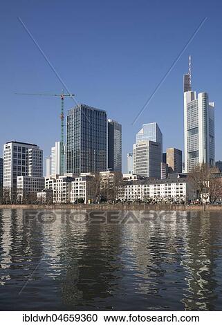 Skyline, Mainufer, Frankfurt am Main, Hesse, Germany, Europe View Large Photo Image Stock Image - Skyline, Mainufer, Frankfurt am Main, Hesse, Germany, Europe. Fotosearch
