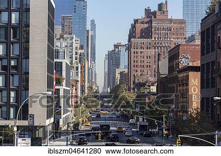 Skyscrapers, View from High Line, Manhattan, New York, USA, North America View Large Photo Image Stock Image - Skyscrapers, View from High Line, Manhattan, New York, USA, North America. Fotosearch