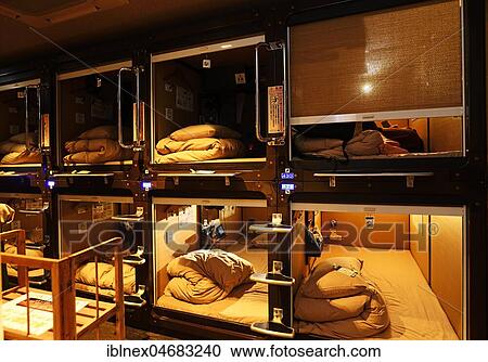 Sleeping cabins, capsule hotel in Shinjuku, Tokyo, Japan, Asia View Large Photo Image Stock Image - Sleeping cabins, capsule hotel in Shinjuku, Tokyo, Japan, Asia. Fotosearch