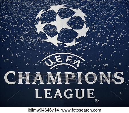 Snow on Logo Champions League, Allianz Arena, Munich, Bavaria, Germany, Europe View Large Photo Image Picture - Snow on Logo Champions League, Allianz Arena, Munich, Bavaria, Germany, Europe. Fotosearch